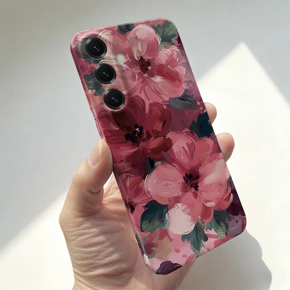 Phone Case For Samsung S26 S25 S24 S23 S22 Plus S21 Ultra Edge S23 S24 S25 FE Watercolor Flower Hard PC Bumper Phone Cover view 4