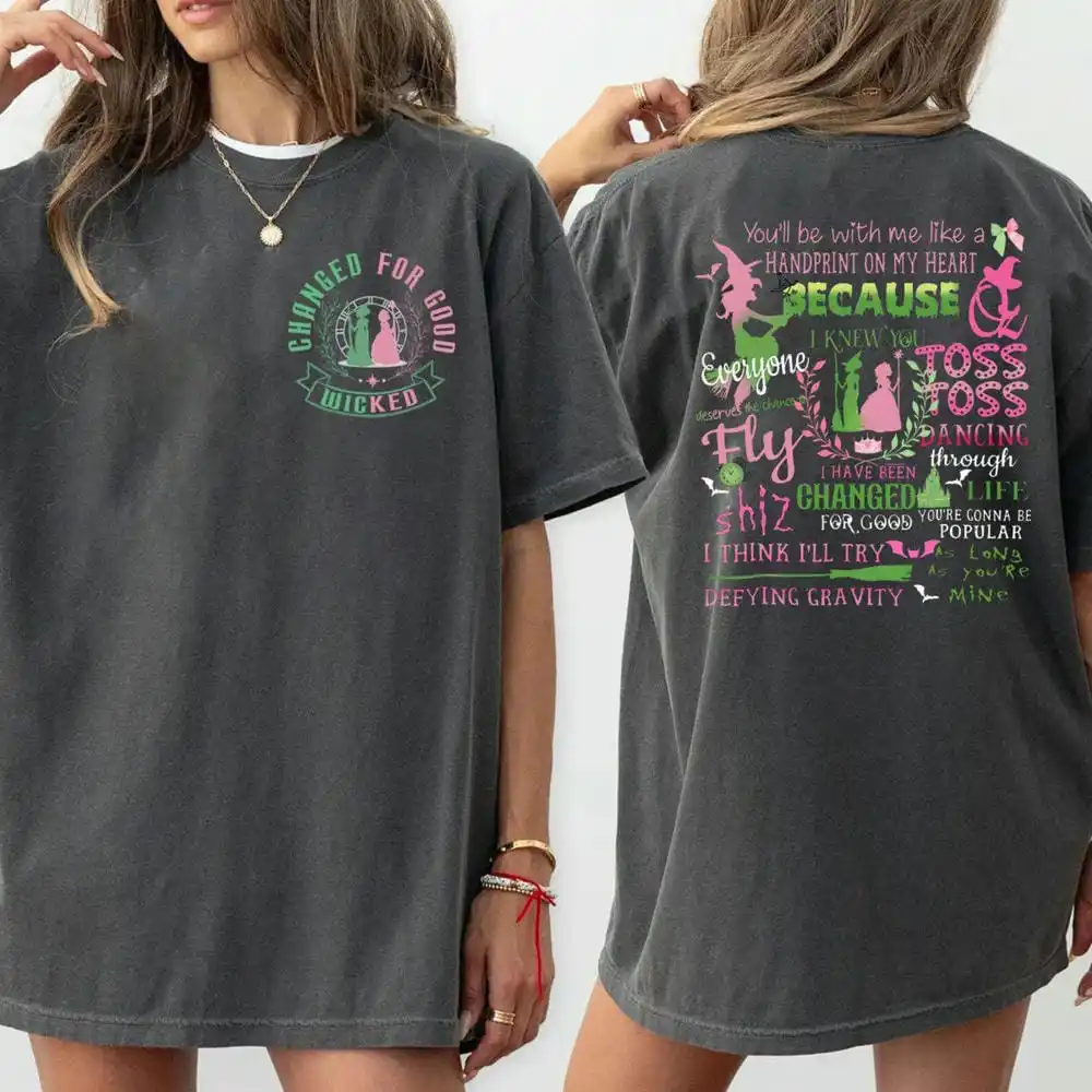 قمصان مريحة شريرة للنساء ريترو تتحدى الجاذبية المكنسة عصا سحرية تي شيرت معالج الفيلم مروحة هدية لها Y2K ملابس الشارع الشهير