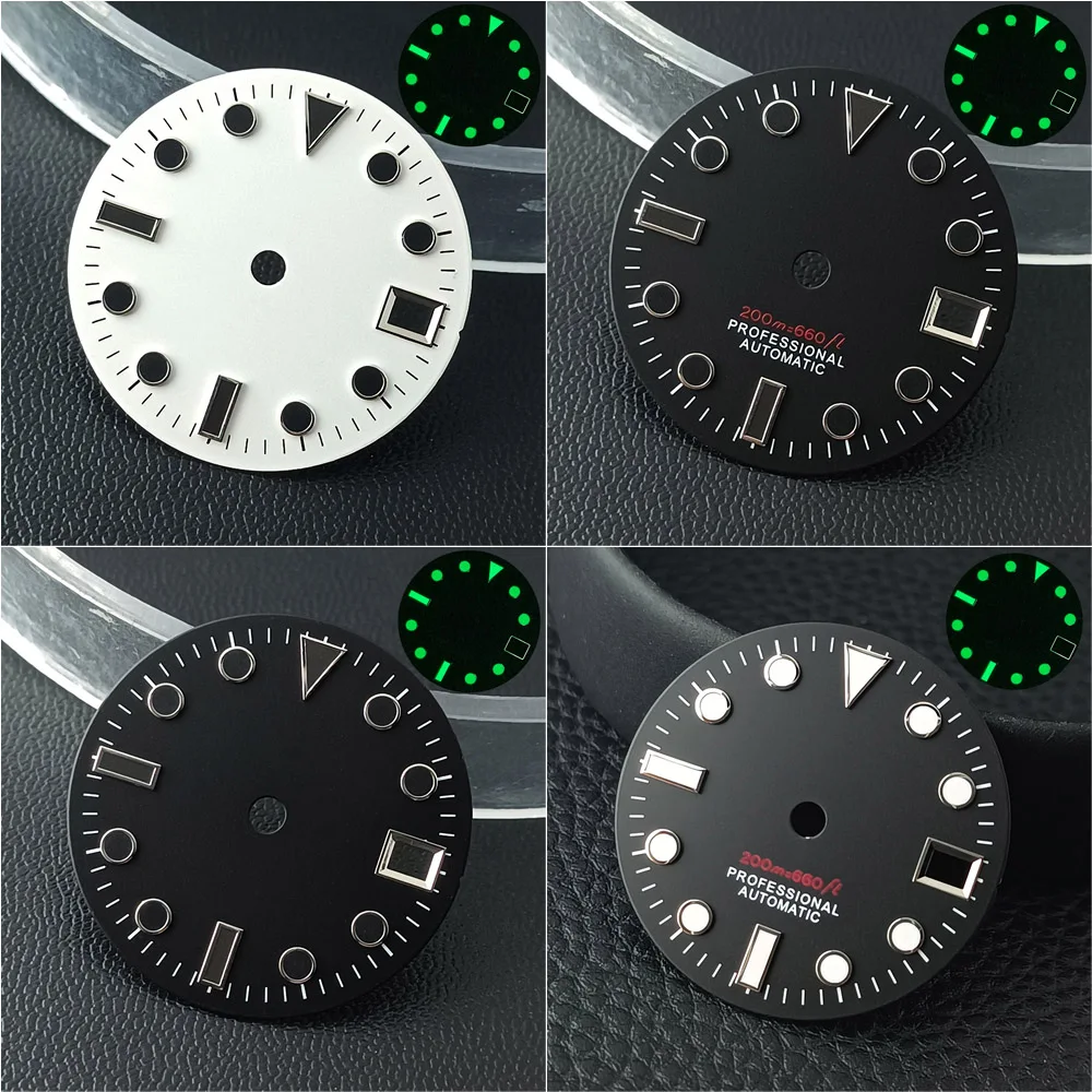 28.5mm Dial, High-Quality NH35 Replacement Accessory, C3 Luminous Dial, Suitable for NH35/36 Movements, with Date Display Window