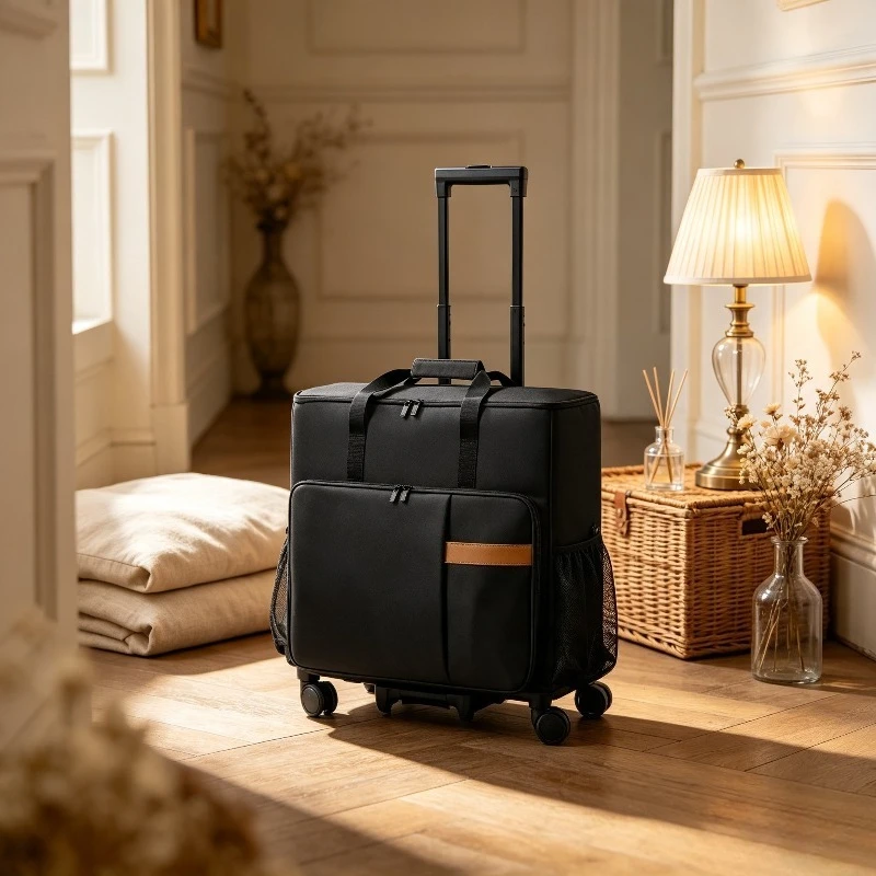 Rolling PC Tower Suitcase, Shockproof Monitor Travel Case for 24-32