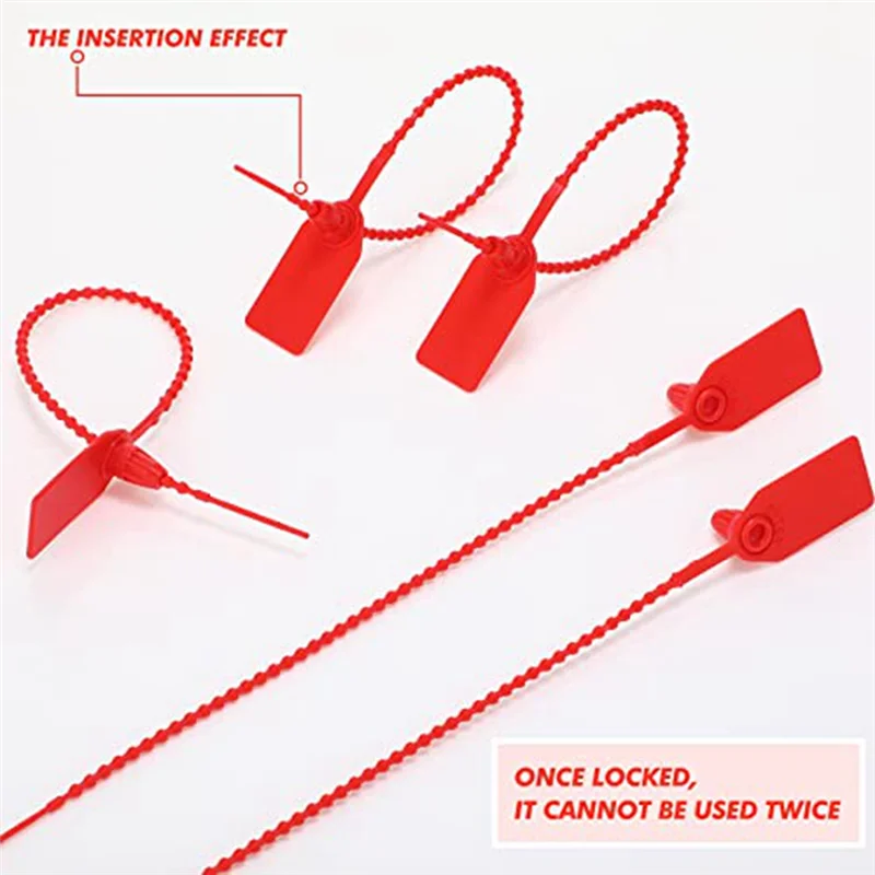 

ABHY-500 PCS Plastic Tamper Seals Zip Ties For Fire Extinguishers Security Tags Safety Locking Signage Tamper, 250Mm Length