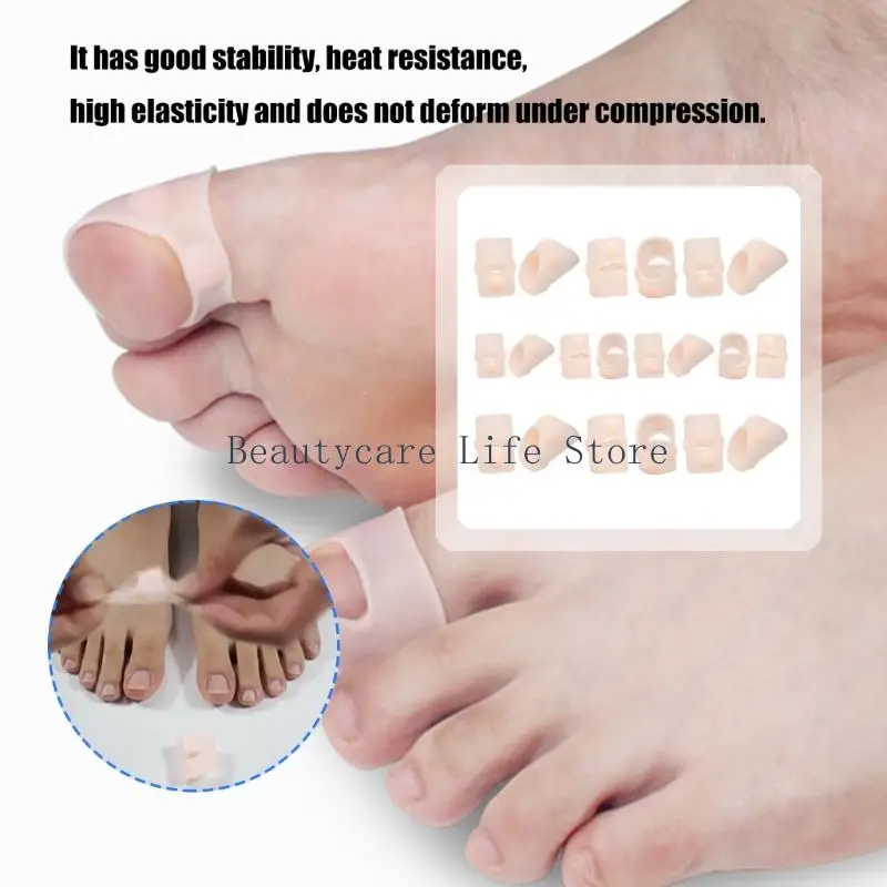 652C 10 Pairs Transparent Toe Spacers For Ingrown Correction Support Lightweight Reusable Foot Care Solution