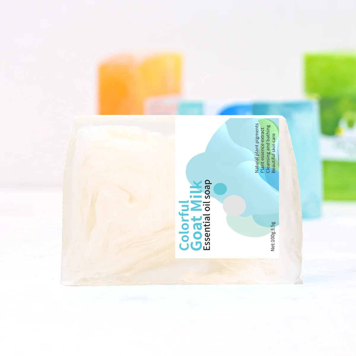 Organic Colorful Goat Milk Handmade Soap Facial Body Whitening Moisturizing Cleansing  Vanilla Soap