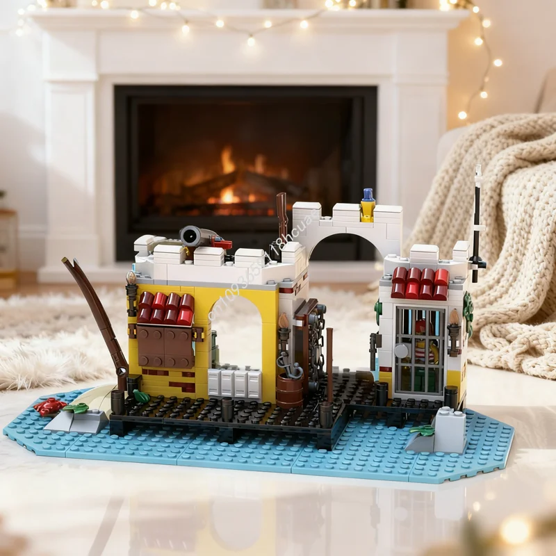 

442pcs MOC Pirates Lagoon Lock Remake Model Building Blocks Architecture Creative Idea Toys Education Brick Christmas Gifts Kids