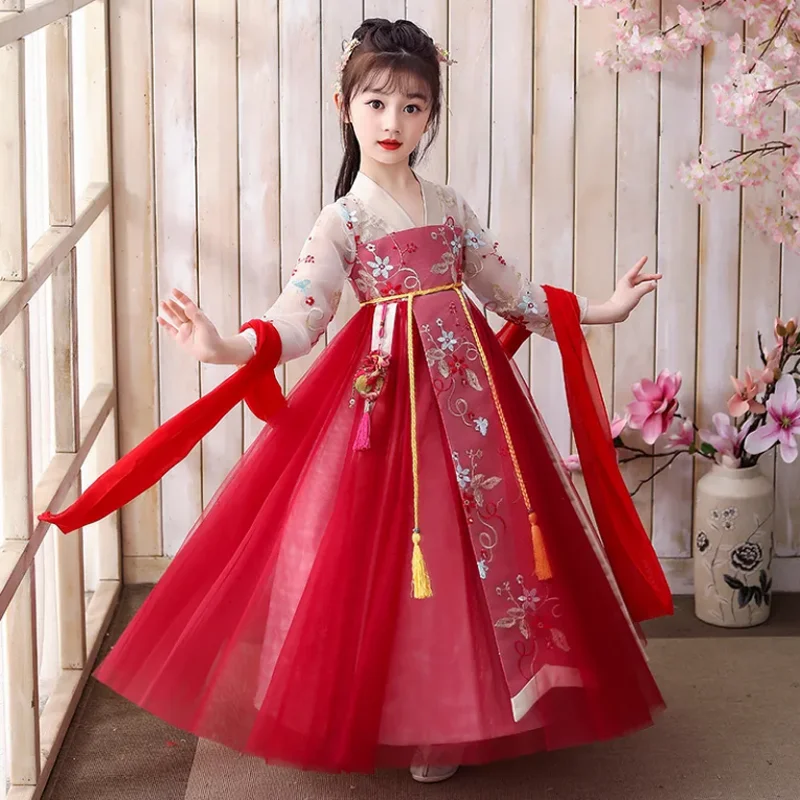 

New Chinese Hanfu Imitation Tang Dynasty Retro Casual Girls' Dress