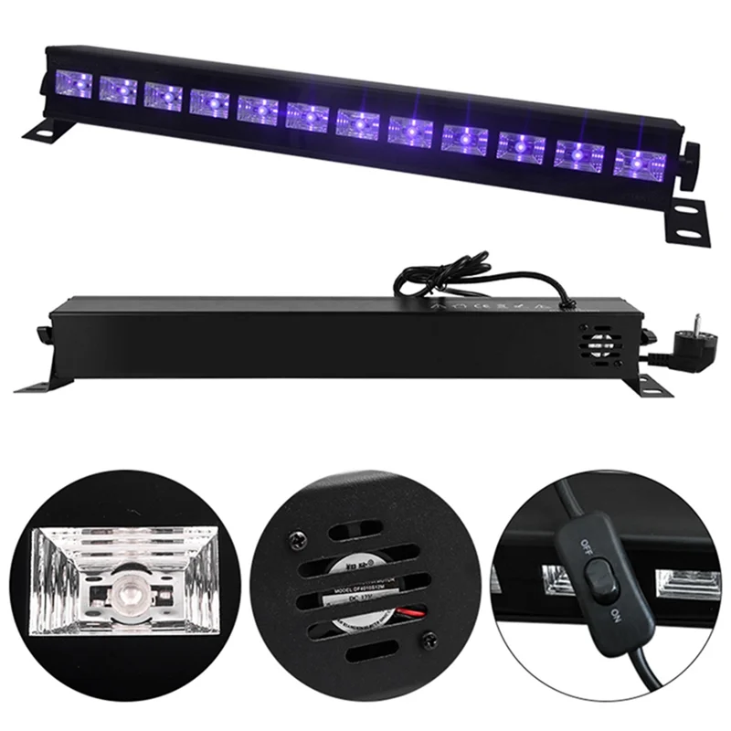 

12Pcs UV Line Light Wall Washer Light Halloween Flood Fluorescent Light Stage LED Stage Light Projection Light-ABIU