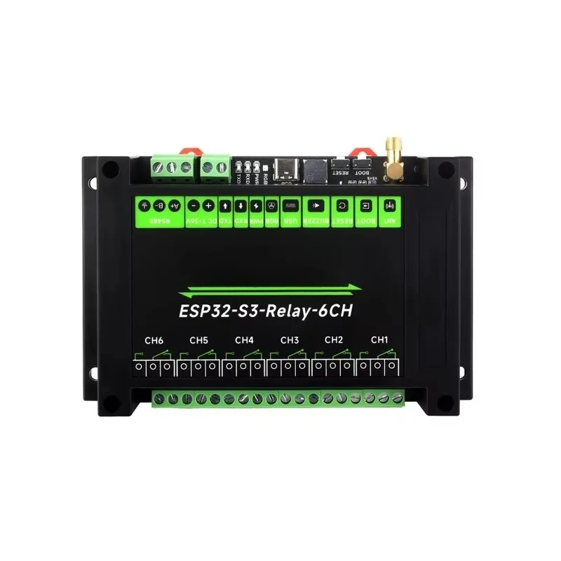 Industrial 6‑Channel ESP32‑S3 WiFi Repeater Module WiFi/Bluetooth/RS485 Control Onboard RS485 & Pico HAT Interface Accessory