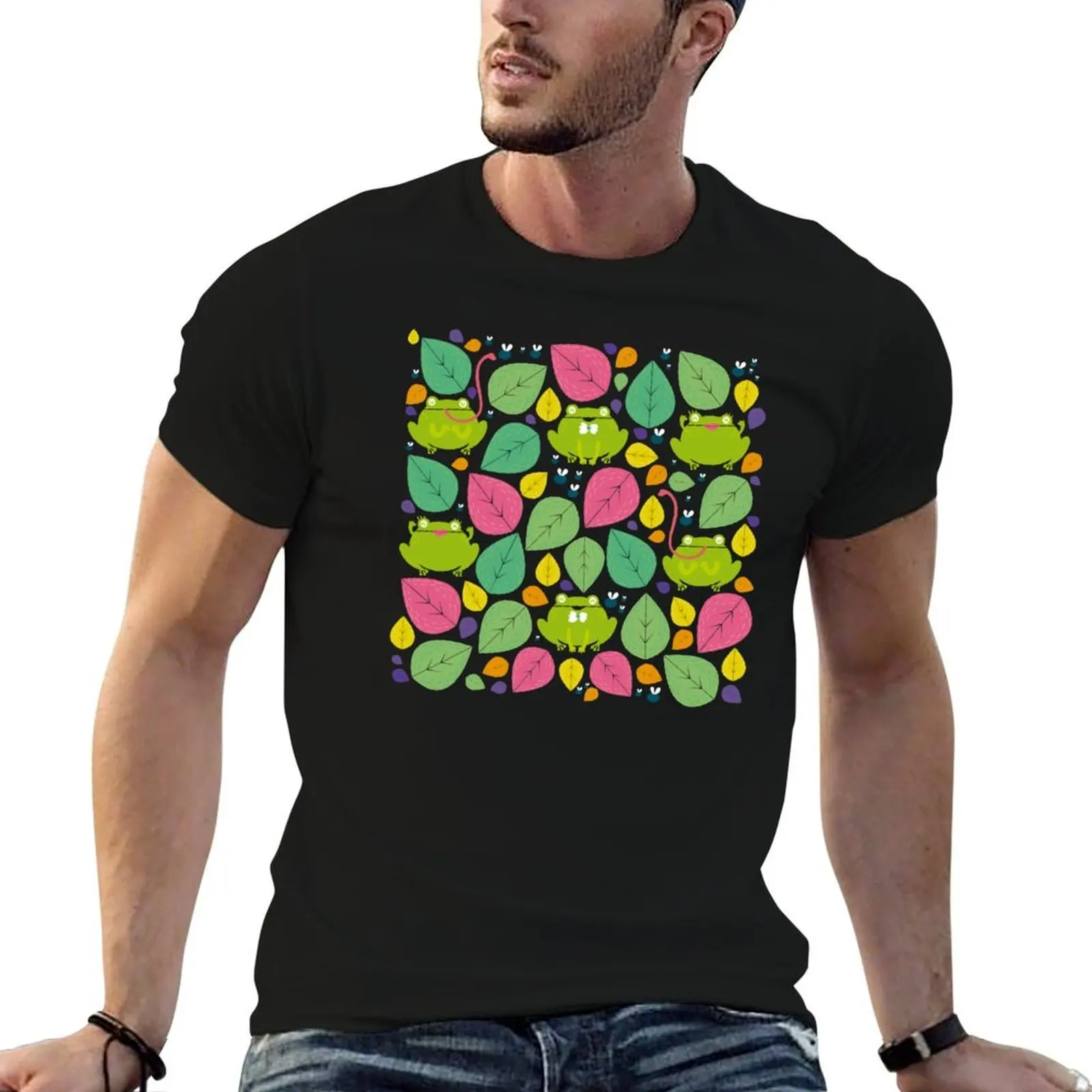 

Frog Pattern T-Shirt man t shirts graphic t shirts with prints T-Shirt