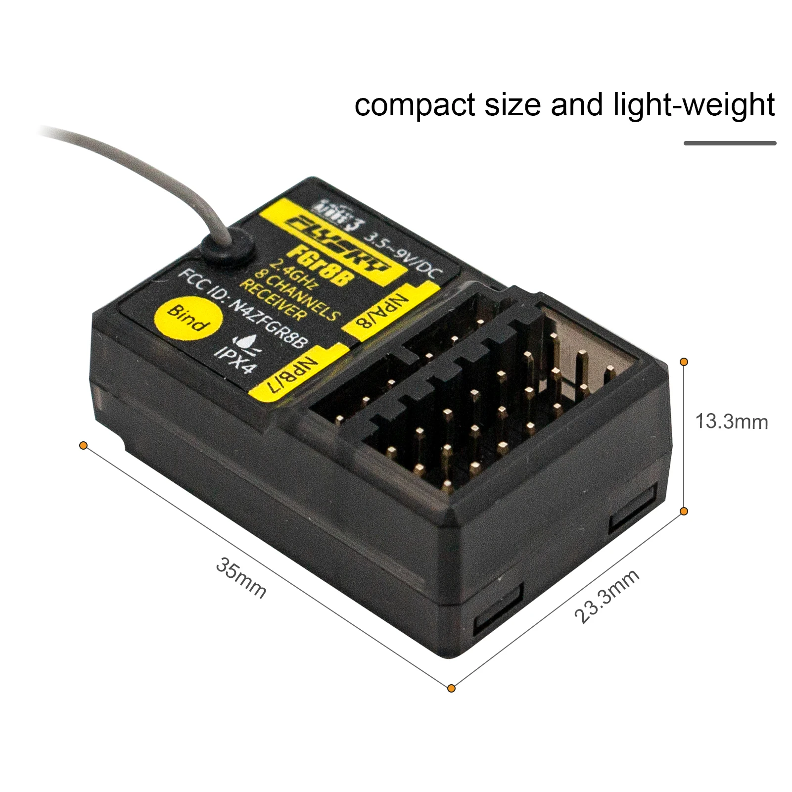 FLYSKY FGR8B 2.4GHz 8CH Receiver PWM/ PPM/ i-bus Output for AFHDS3 Transmitters RF Modules PL18/ NB4 /NB4 Lite/ FRM302 NB4 PRO