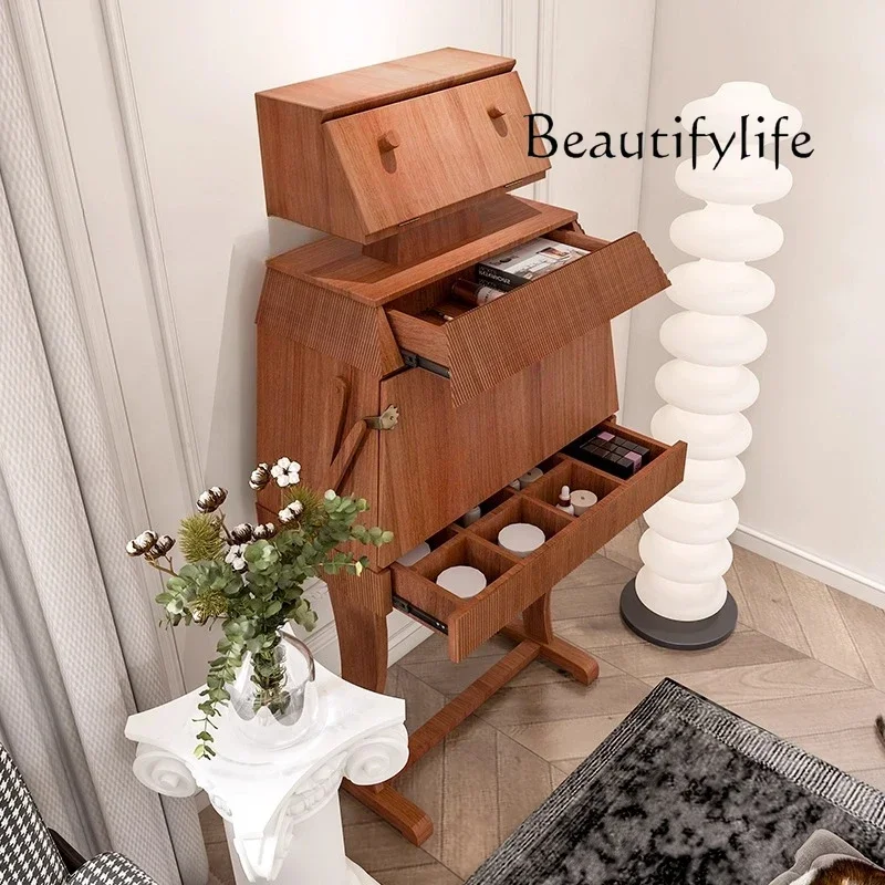 X36 ALocker Simple Living Room Storage Creative Makeup Desk Wine Cabinet Medieval Robot Solid Wood