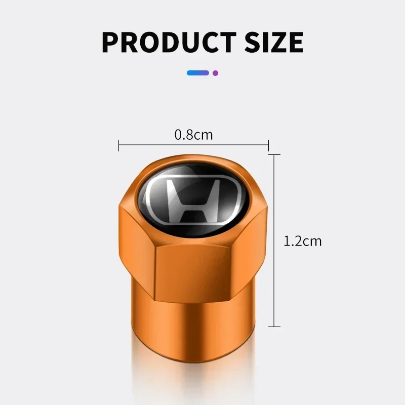 New 4Pcs Car motorcycle Wheel Tire Valve Caps Air Stem Covers Accessories For Honda Civic Accord CRV HRV Fit Jazz City Odyssey