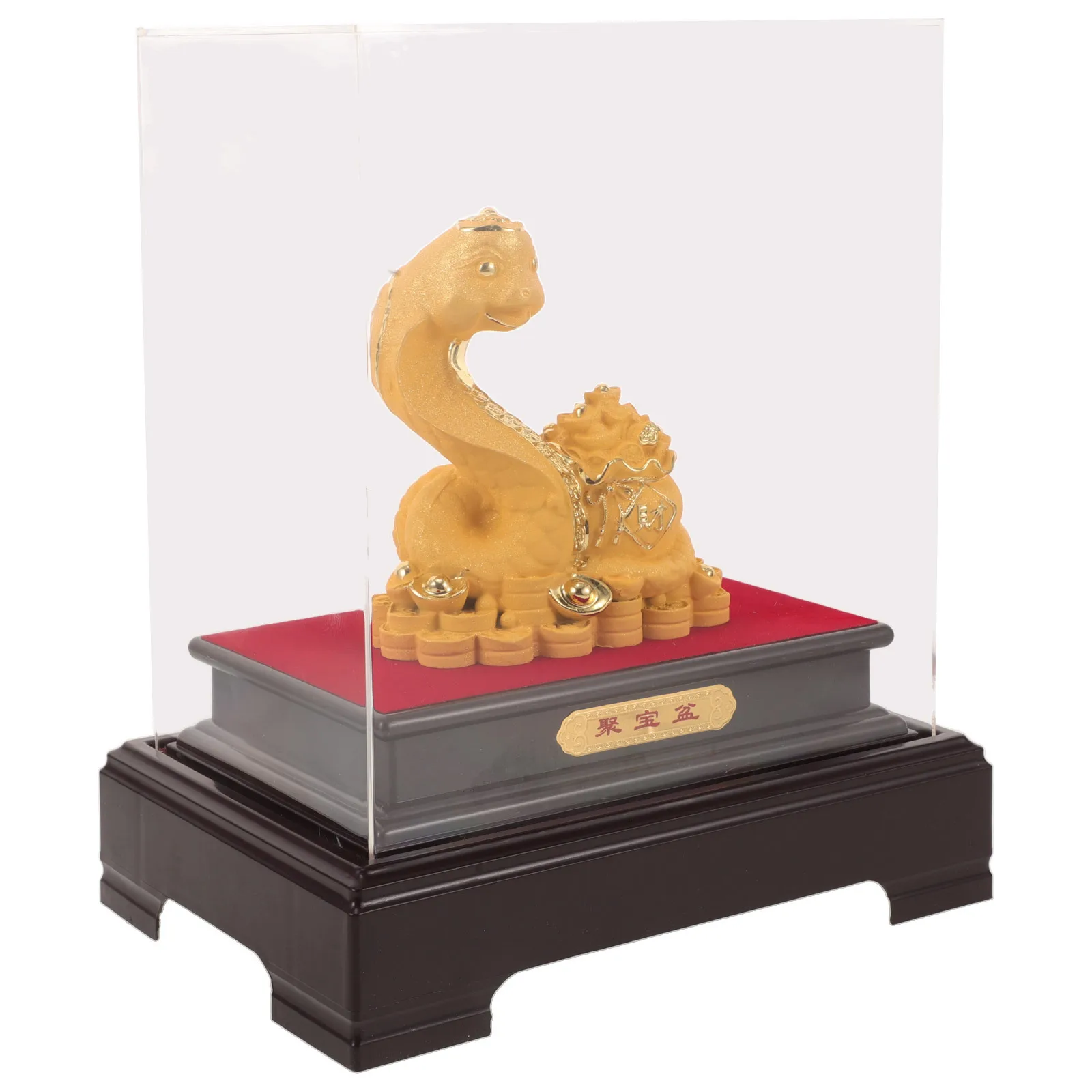 

Gold Snake Handcrafted Resin Desktop Ornament For Home Office Decor Feng Shui Wealth Lucky New Year 2025 Decoration