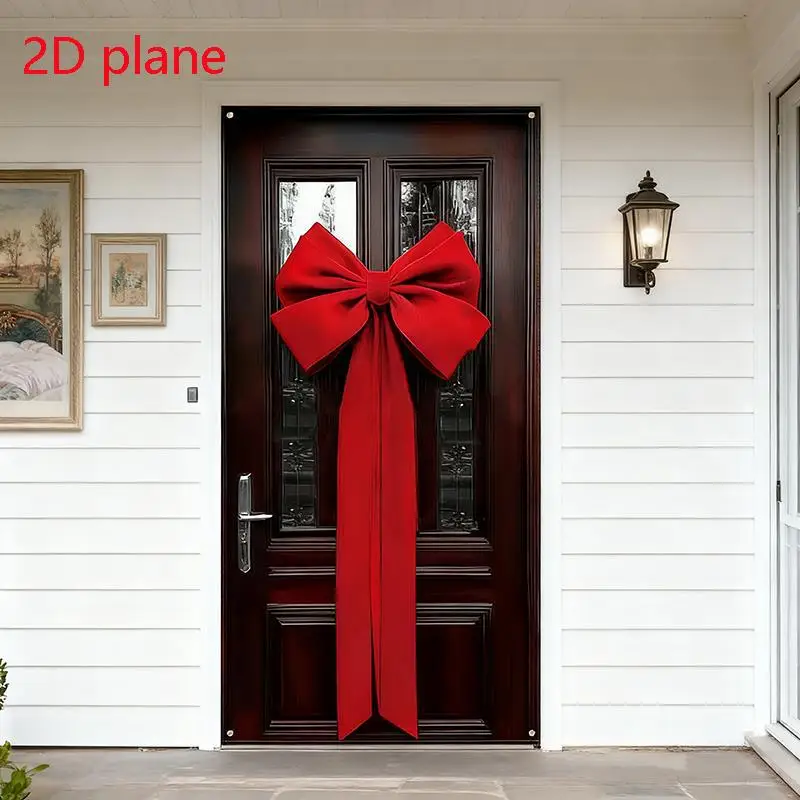 1 dustproof door cover, elegant red bow - made of polyester, no electricity needed, versatile and washable, perfect for weddings