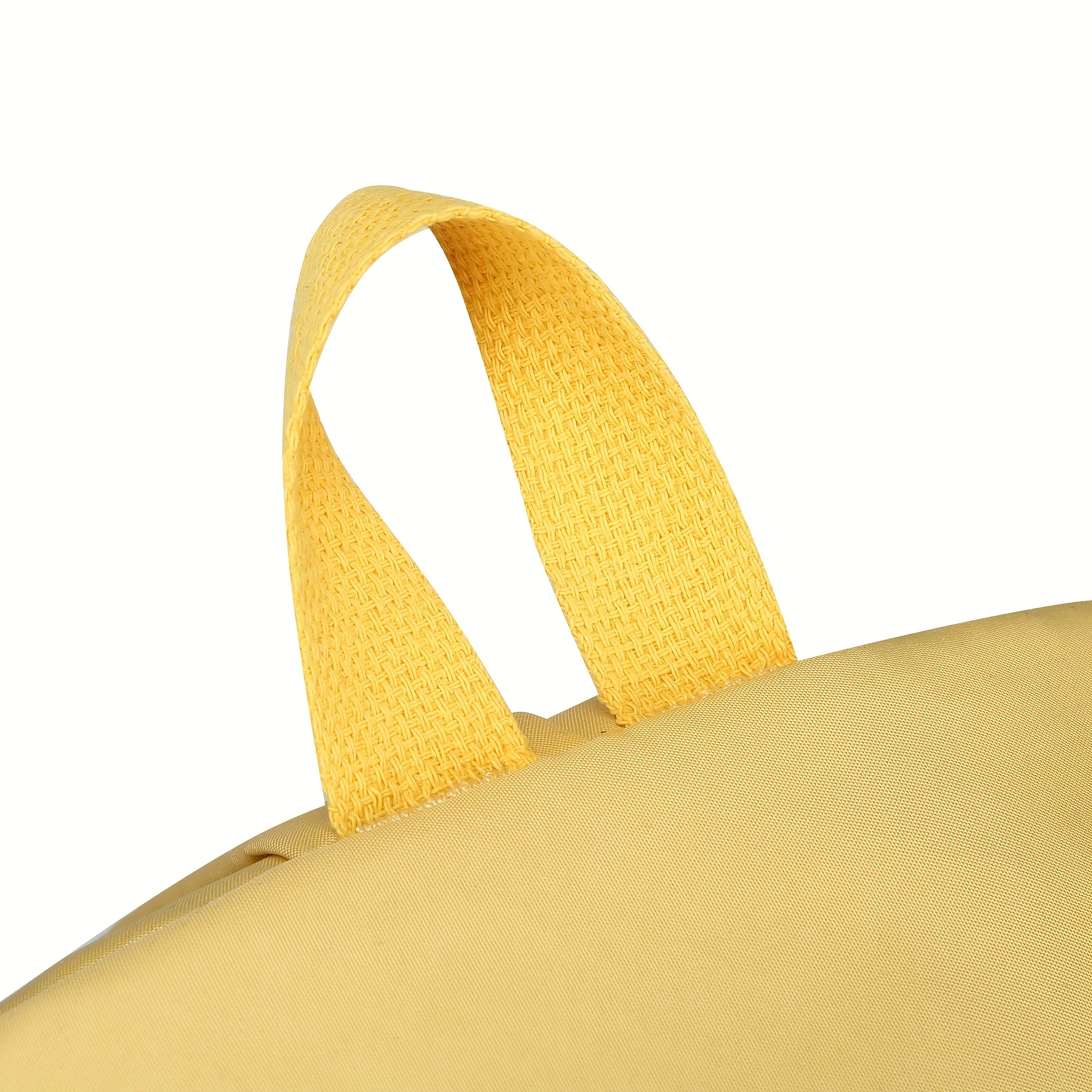 حقيبة ظهر كاجوال ذات سعة كبيرة، حقيبة سفر عصرية بلون معكرون، نمط جامعي بسيط