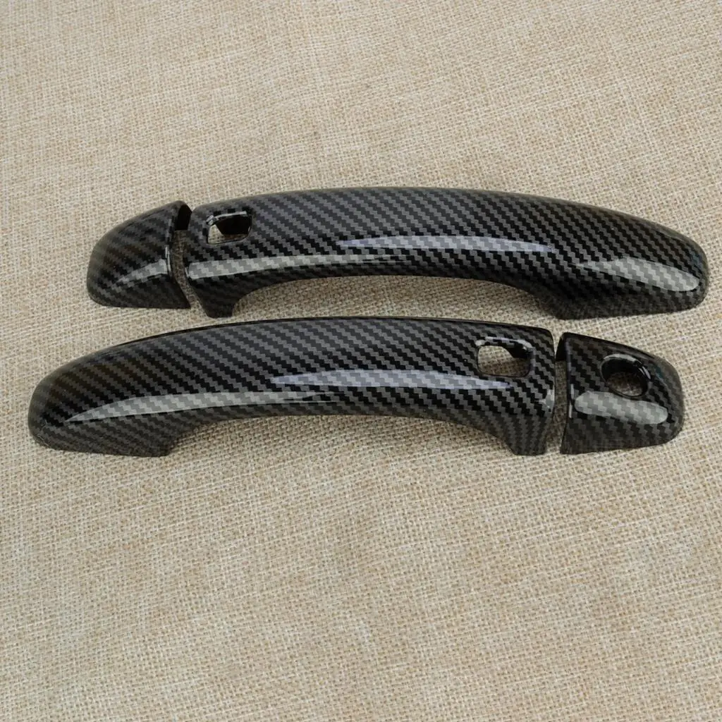 1 Pair Carbon Fiber Style Car Left Right Door Handle Cover Trim Smart Hole Fit for Audi A5 Coupe Convertible 2010-2015 2016 2017