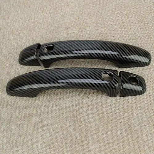 Imagen 2 del producto 1 par de cubiertas de manija de puerta izquierda y derecha de coche estilo fibra de carbono embellecedor de orificio inteligente apto para Audi A5 Coupe Convertible 2010-2015 2016 2017