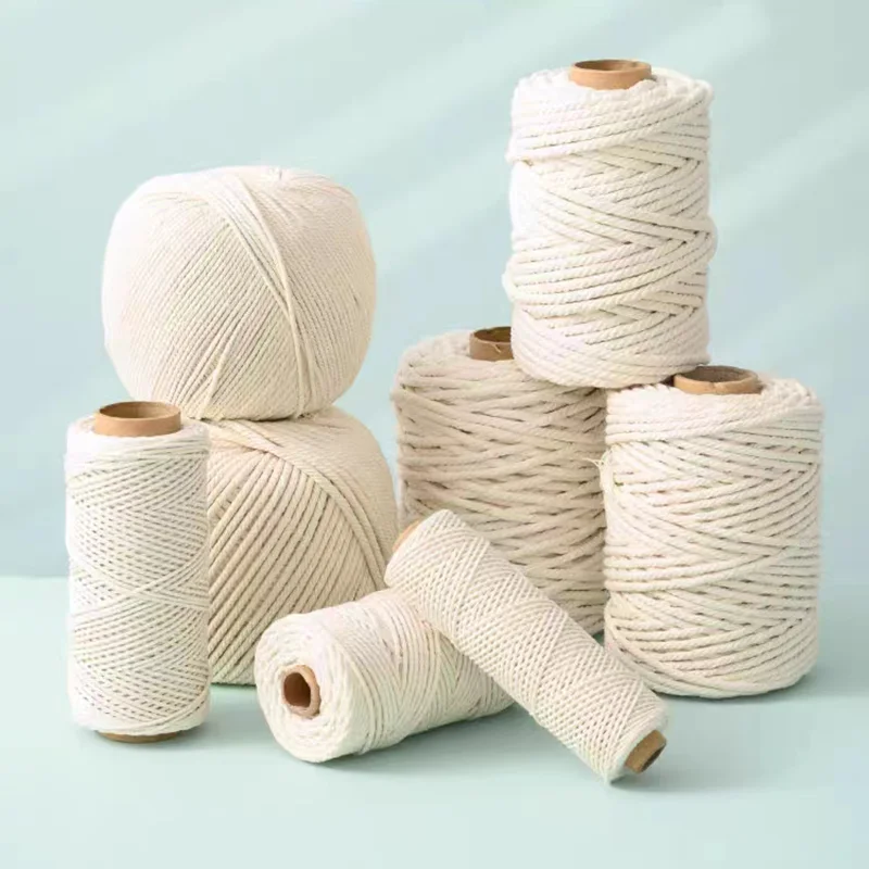 1/2/3/4/5/6/8/10mm Macrame Jute Rope Cotton Cord Twisted Thread Macrame Supplies DIY Crafts Gift Wrapping Home Decortion