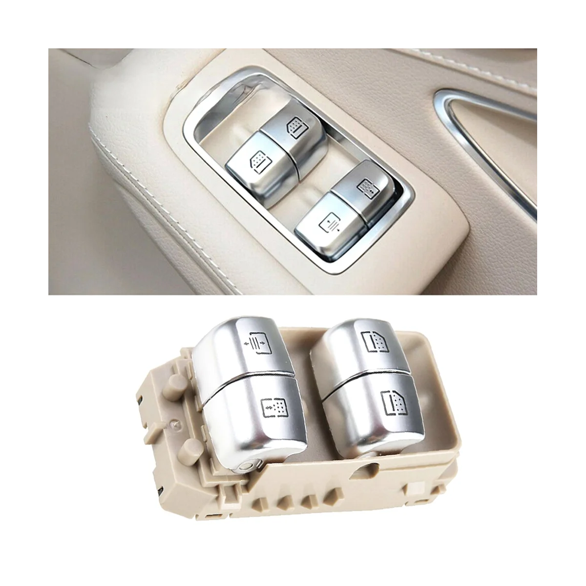 Beige Window Lifter Control Button Sunroof Switch 2229051505 for Mercedes-Benz W222 S550E S600 2014-2020