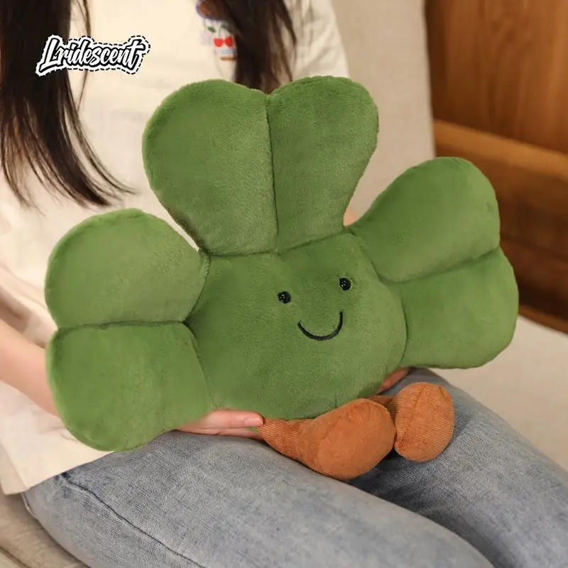 

Cute Simulation Clover Plush Toy, Green INS Style Big Eyes Plant Decor, Lovely Gift For Home Decoration
