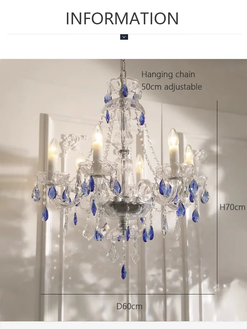 European K9 Crystal Chandelier Living Room Candle E27