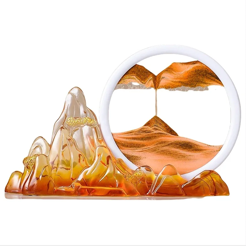 Chinese Style Moving Sand Art Rockery Modern Luxury High End Living Room Entryway TV Stand Office Live Stream Background Decor