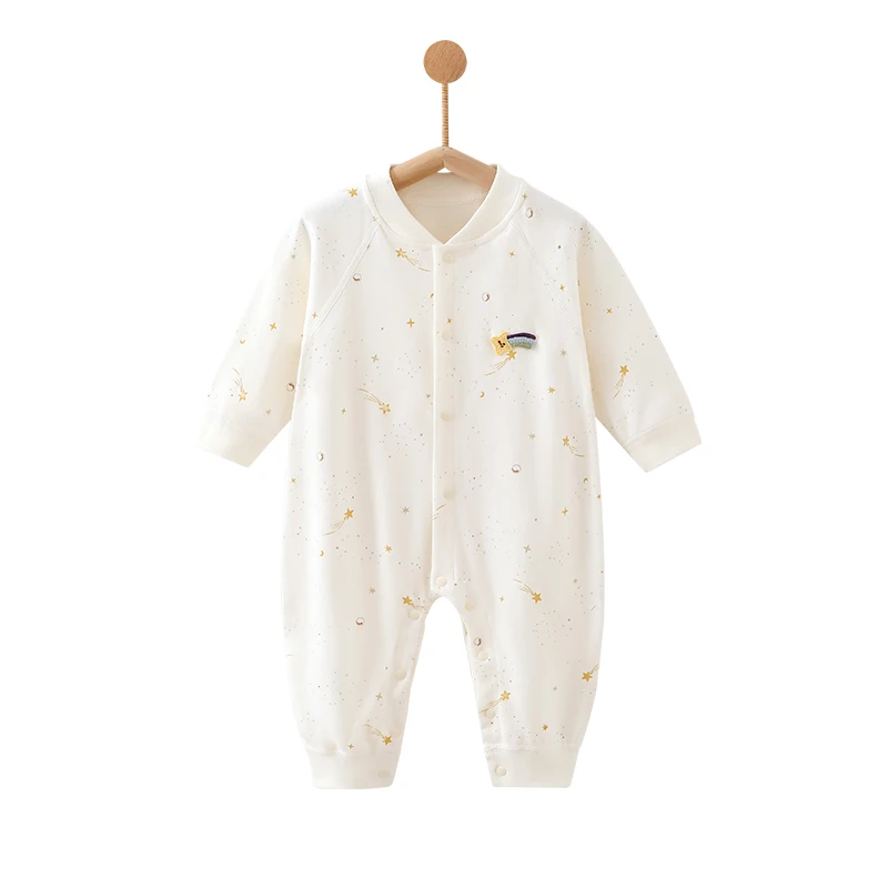 Baby Romper 100% Pure Cotton Long Sleeve  Soft Breathable Infant One-Piece Jumpsuit Unisex Baby Daily Outfit for 0-12 Months