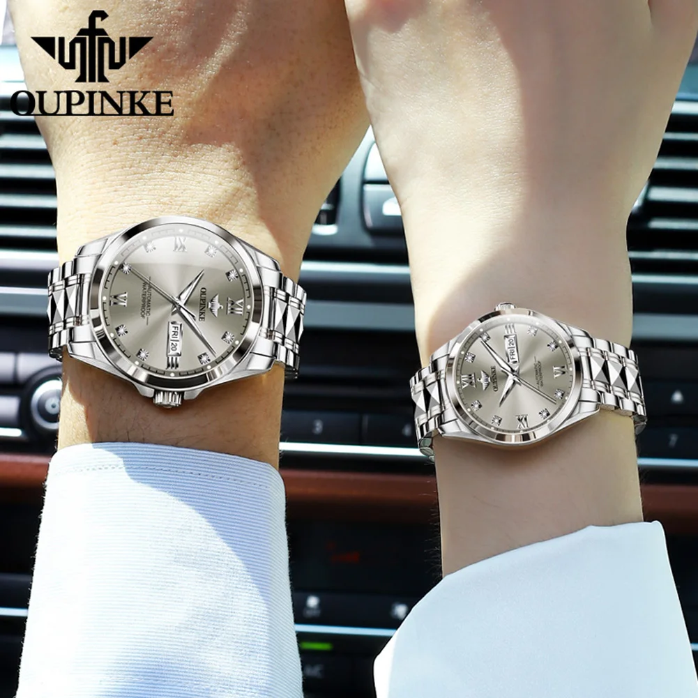 PINconvex-Montre Mécanique existent pour Homme et Femme, Étanche, Haute Qualité, Saphir, Miroir, Shoous, Couple, Montres-Bracelets, Vis, Nouveau, 3262