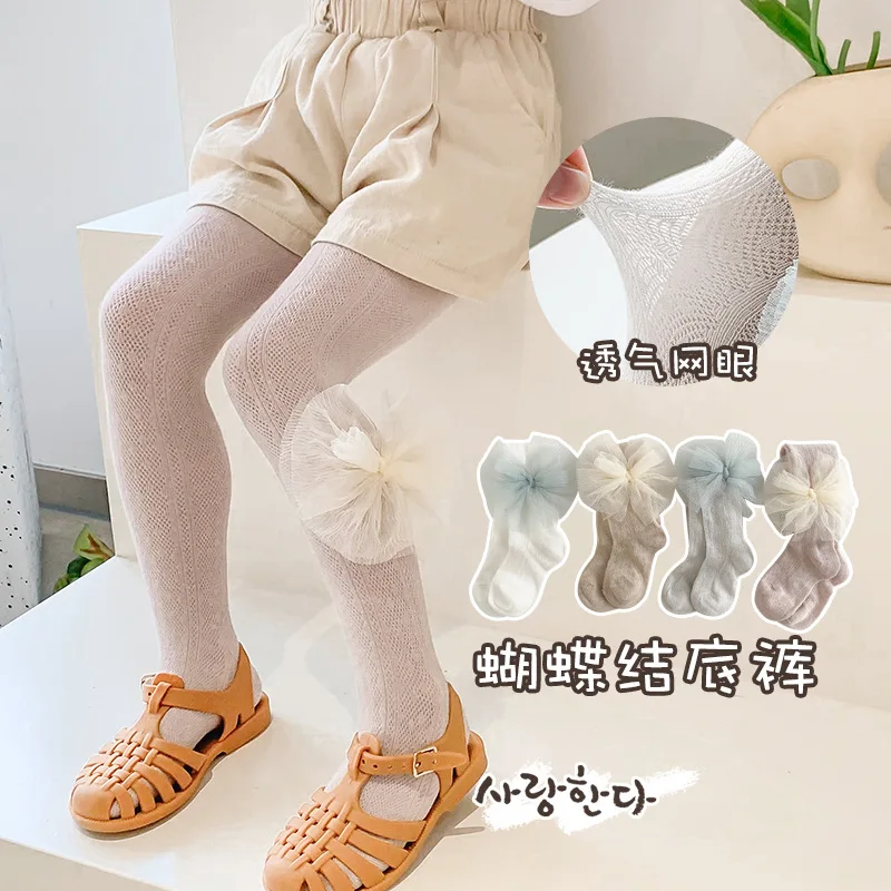 Spring And Summer New Girls Pantyhose Bow Baby Socks Children's Bottoming Twist KIDS Dance Socks