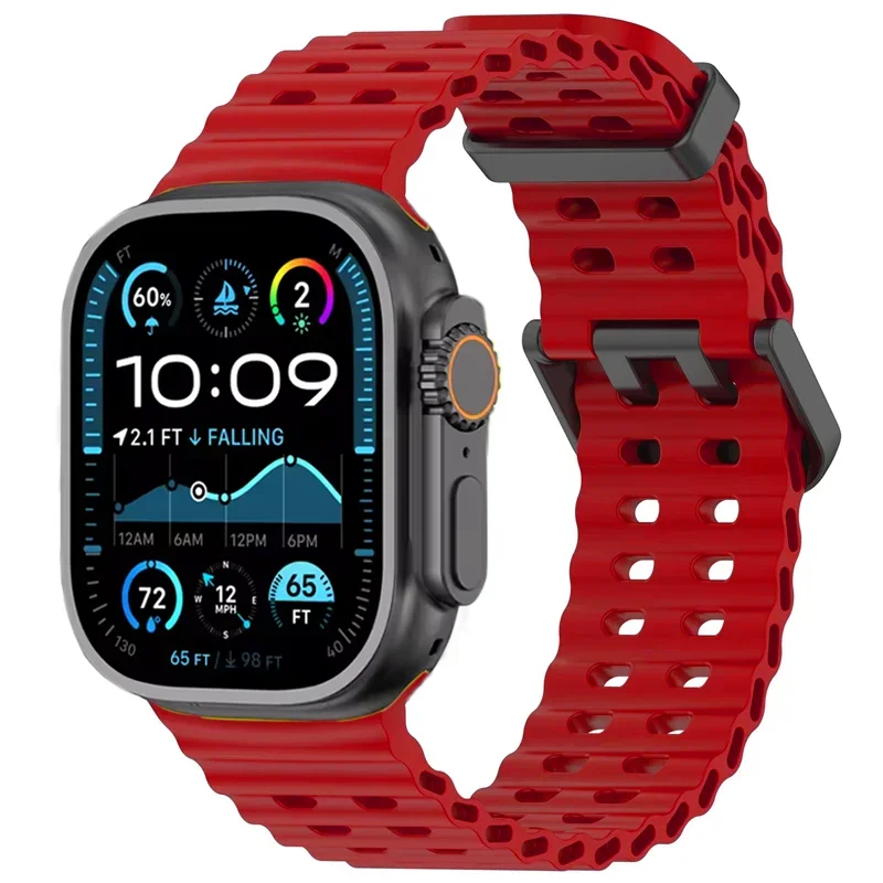 Ocean Silikonarmband für Apple Watch Band Ultra 4/3/2/1 49mm Serie 12 11 10 46mm Komfortables Armband IWatch 9 8 7 6 5 4 SE 45/44mm – Detail 27