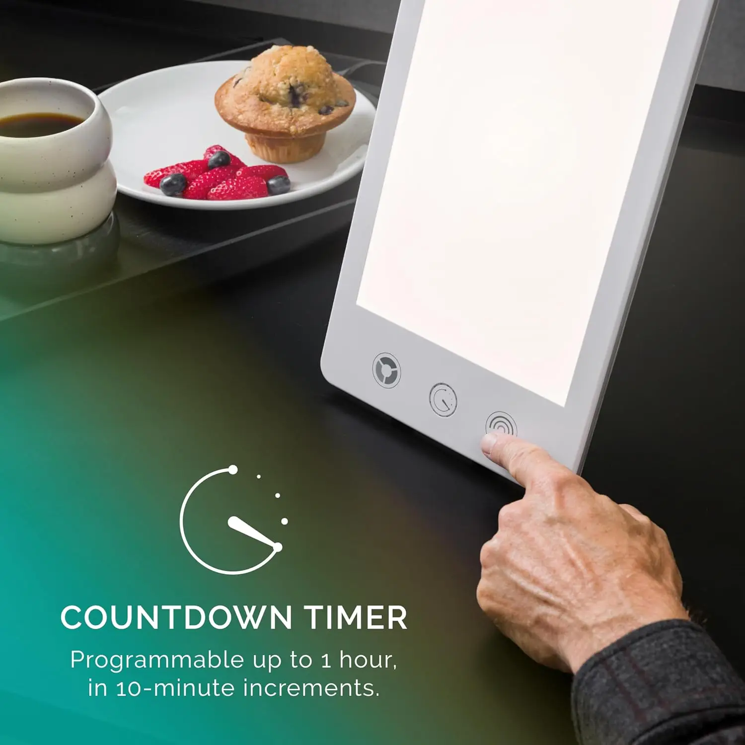 10,000 Lux UV-Free LED Light Therapy Lamp with Adjustable Brightness & Timer - Boost Mood, Sleep & Focus