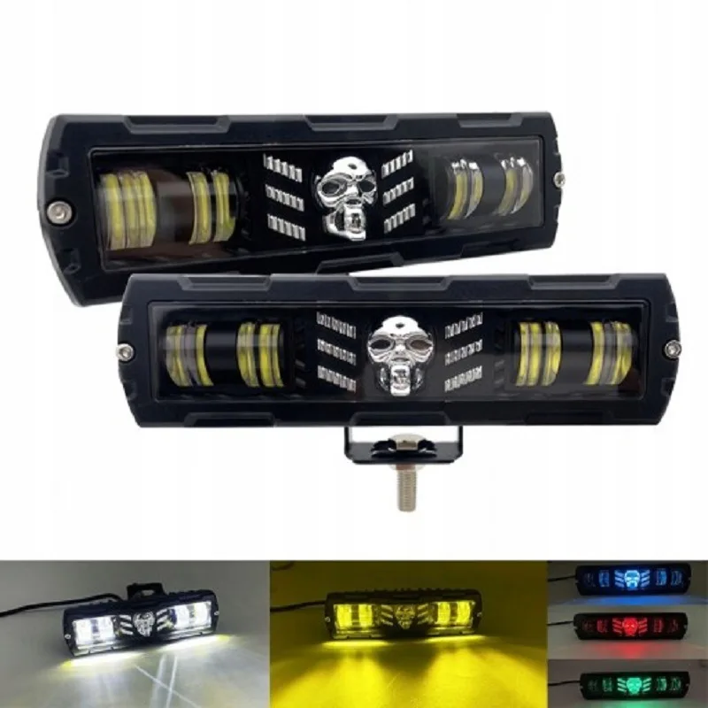 For Cars and Motorcycles 2-Pack Skull-Shaped LED Work Lights, 40W 12-24V, Suitable as Headlights