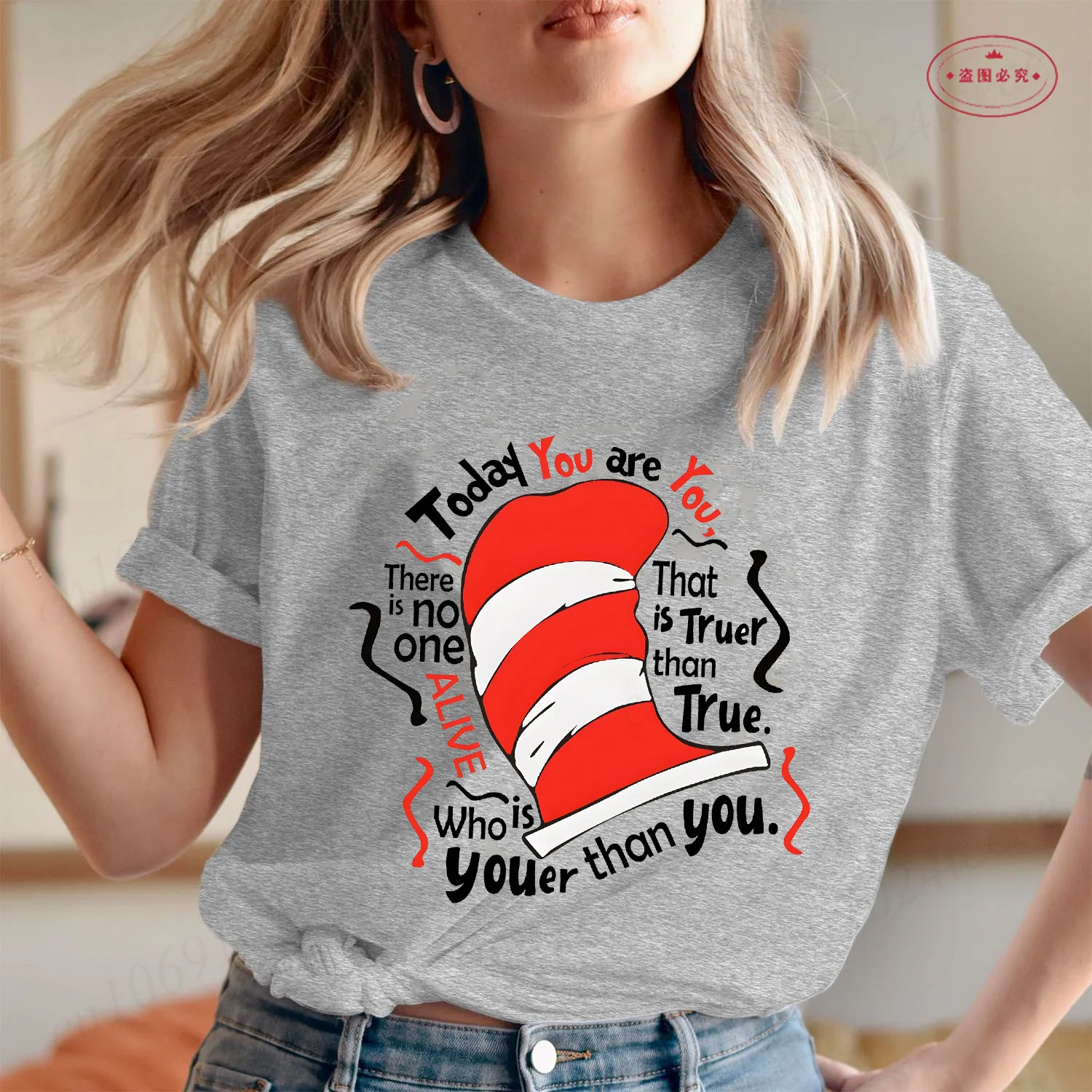 اليوم أنت تي شيرت للنساء مضحك القط في القبعة الجرافيك القمم المعلم هدية س الرقبة قصيرة الأكمام تيز الملابس النسائية