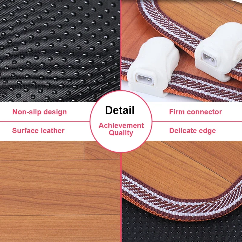 220V Heating Foot Mat Home Electric Heating Pad Warm Feet HeaterThermarpet Leather Household Floor Electric Heater