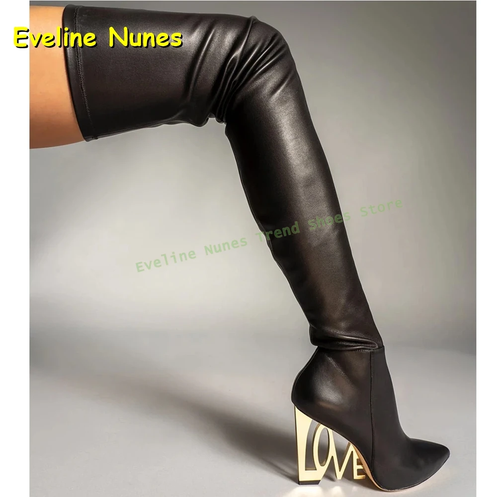 Love Wedge Sexy Thigh Boots Pointed Toe Thin Heels Solid Splicing Lady Fashion Over The Knee Boot 2026 Street Style New Arrivals