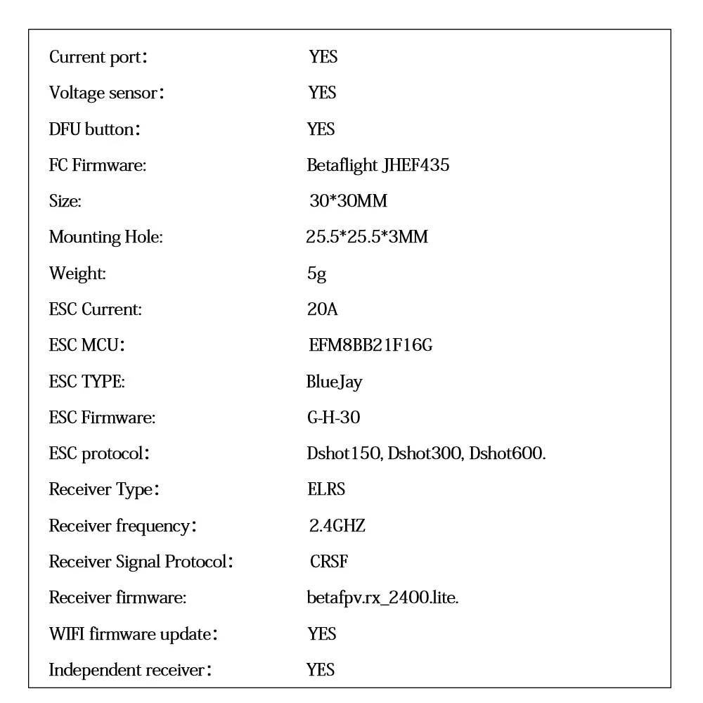 JHEMCU GHF435AIO V2 F4 20A AIO FC ELRS 2.4G BMP280 AT7456E BLHeli_S Betaflight USB-C 2-4S für FPV Freestyle Racing Drohne – Detail 6