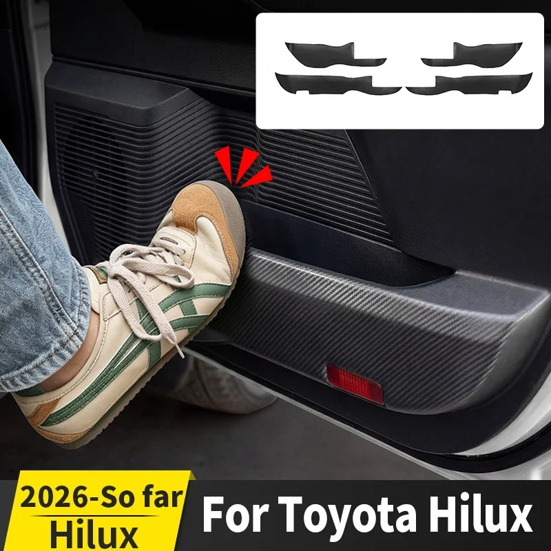 

For 2026 Toyota Hilux Pickup Truck Door Anti Kick Protective Pad Scratch Dirt Resistant Protect Inner Trim Interior Accessories