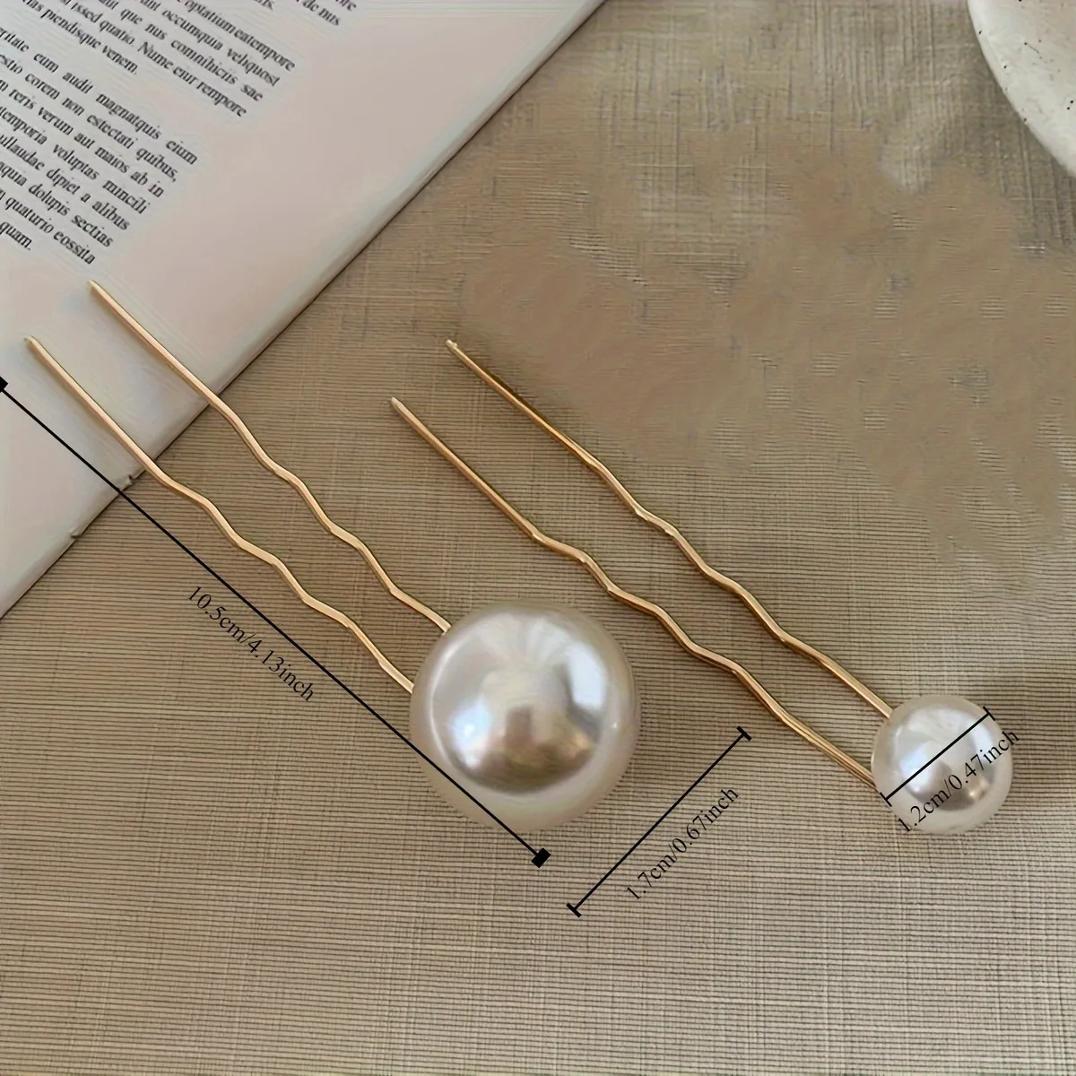 2-Piece Faux Pearl Hairpin Set  U-Shaped For Women & Girls, Hair Accessories Hair pin Perfect For Weddings