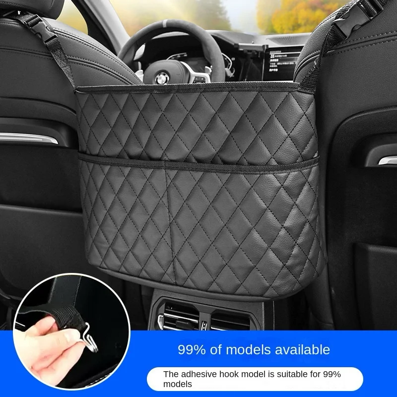 Upholstery Rear Seat Storage Bag Car Trunk Organizer Suspension Hooks Ring QQ leather Storages Bags SUV/MPV/ Trucks