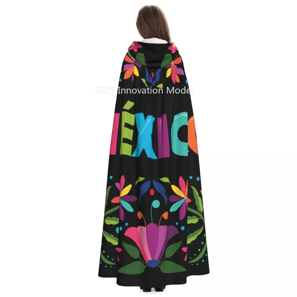 2025 جديد ملون المكسيكي التقليدي نمط مقنعين عباءة البوليستر للجنسين الساحرة كيب زي ملحق هالوين تأثيري Costu