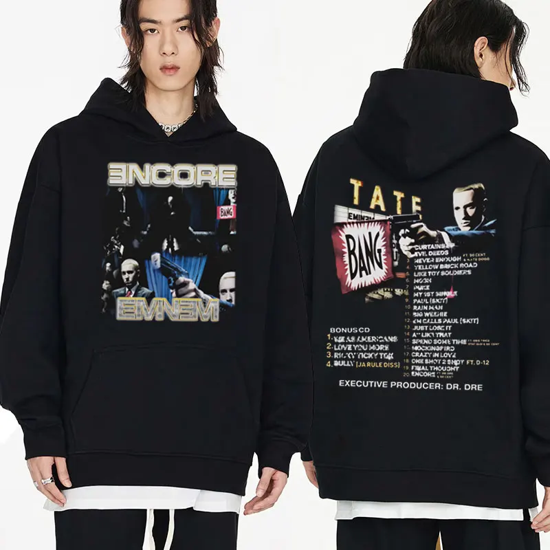 

Rapper Eminem Funny Print Hoodie Men's Clothes Fashion Oversized Hooded Sweatshirts Spring New Fleece Pullover Hip Hop Style Top