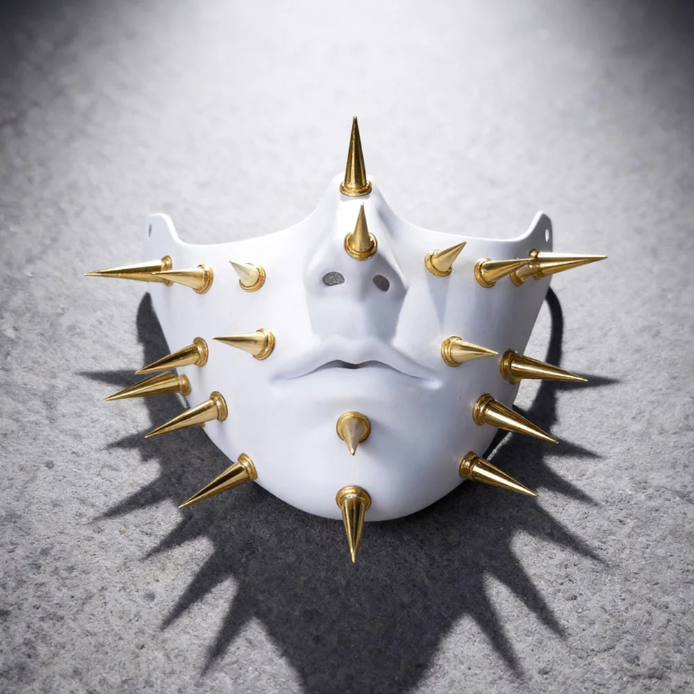 

Cyberpunk Studded Mask Cosplay Women Men Mechanical Style Punk Half Face Masks Carnival Halloween Dress Up Party Costume Props