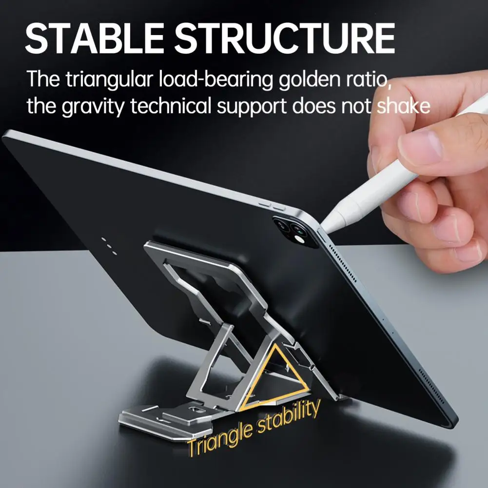 Phone Rack Stable Creative Aluminum Alloy Portable Non-slip Desk Cell Phone Stand Phone Support Non-slip Silicone Cushion