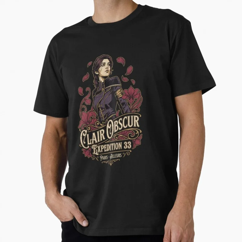 

Red Petal Clair Obscur Expedition 33 Gift Clothes for gamer 100% cotton Men's Short Sleeve Graphic Clothes All size tops S-6XL