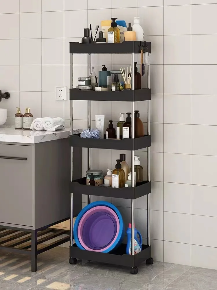 Mobile Shelving Unit Cart Rolling Storage Cart Kitchen Storage Laundry Room Rack Organization for Bathroom Laundry Living Room