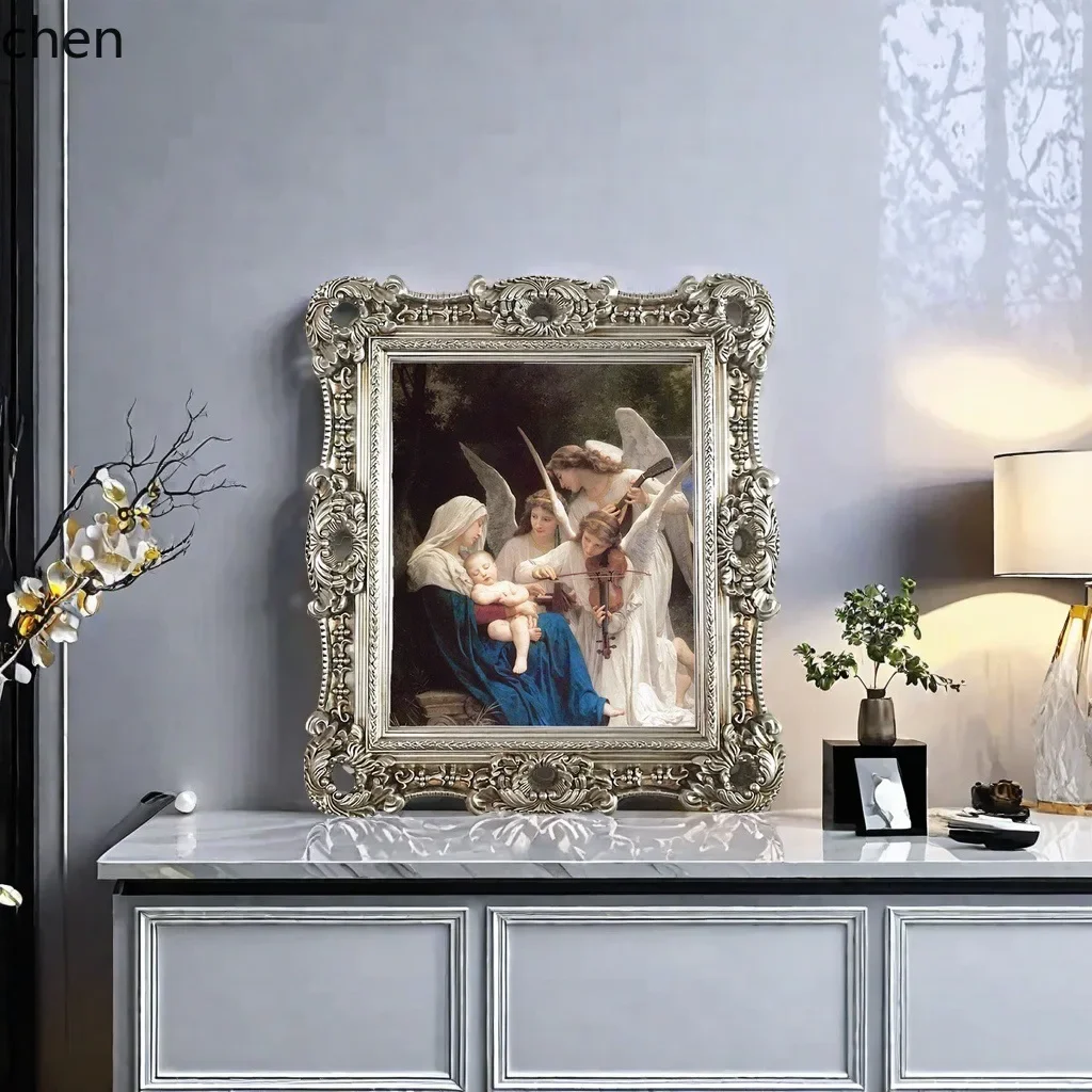 DSA  oil painting frame non-resin picture frame european-style wall-mounted living room entryway decorative mirror