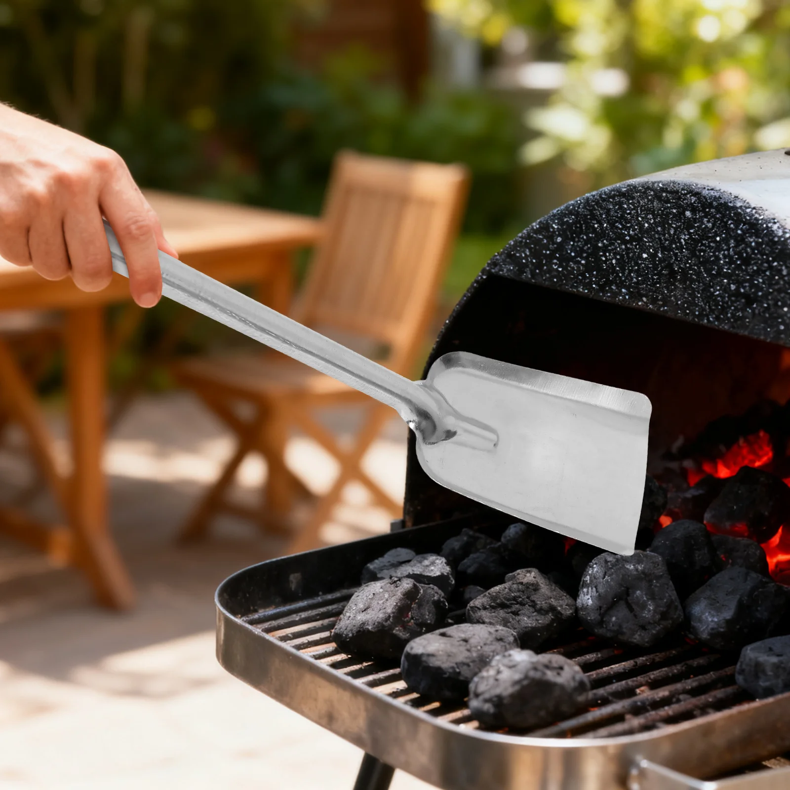 Thick Coal Ash Shovel High Grade Iron Lightweight Long Handle Fireplace Scoop Household Ash Cleaning Shovel Practical