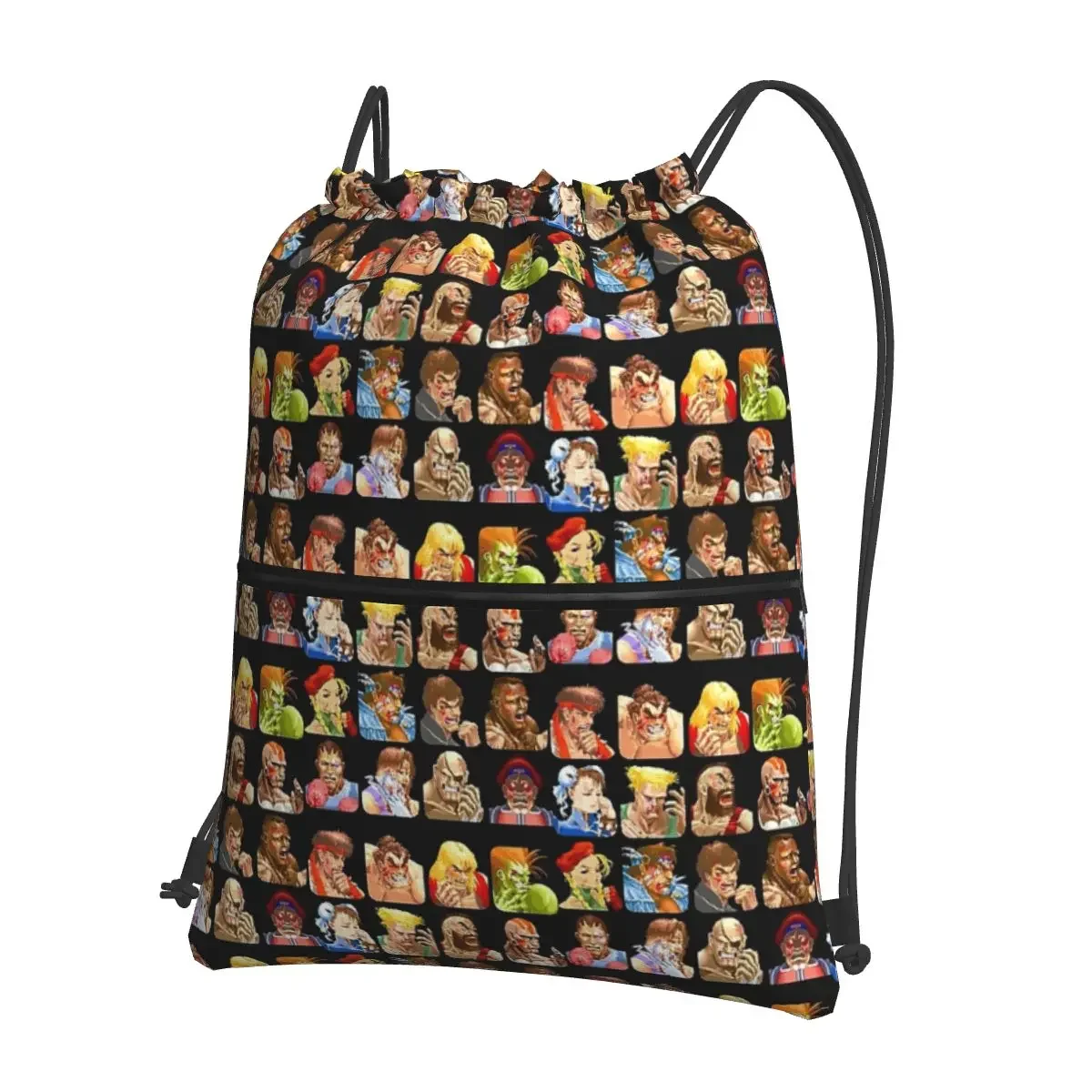 Defeated Portraits Super Street Fighter Portable Backpacks Drawstring Bag Drawstring Bundle Pocket Shoes Bags For School Student