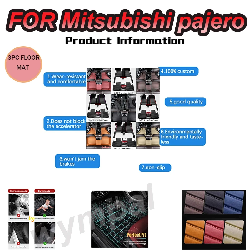 

LUXURY Car floor mats for Mitsubishi pajero sport 2011 2012 2013 2014 2015 Custom auto foot Pads automobile carpet cover