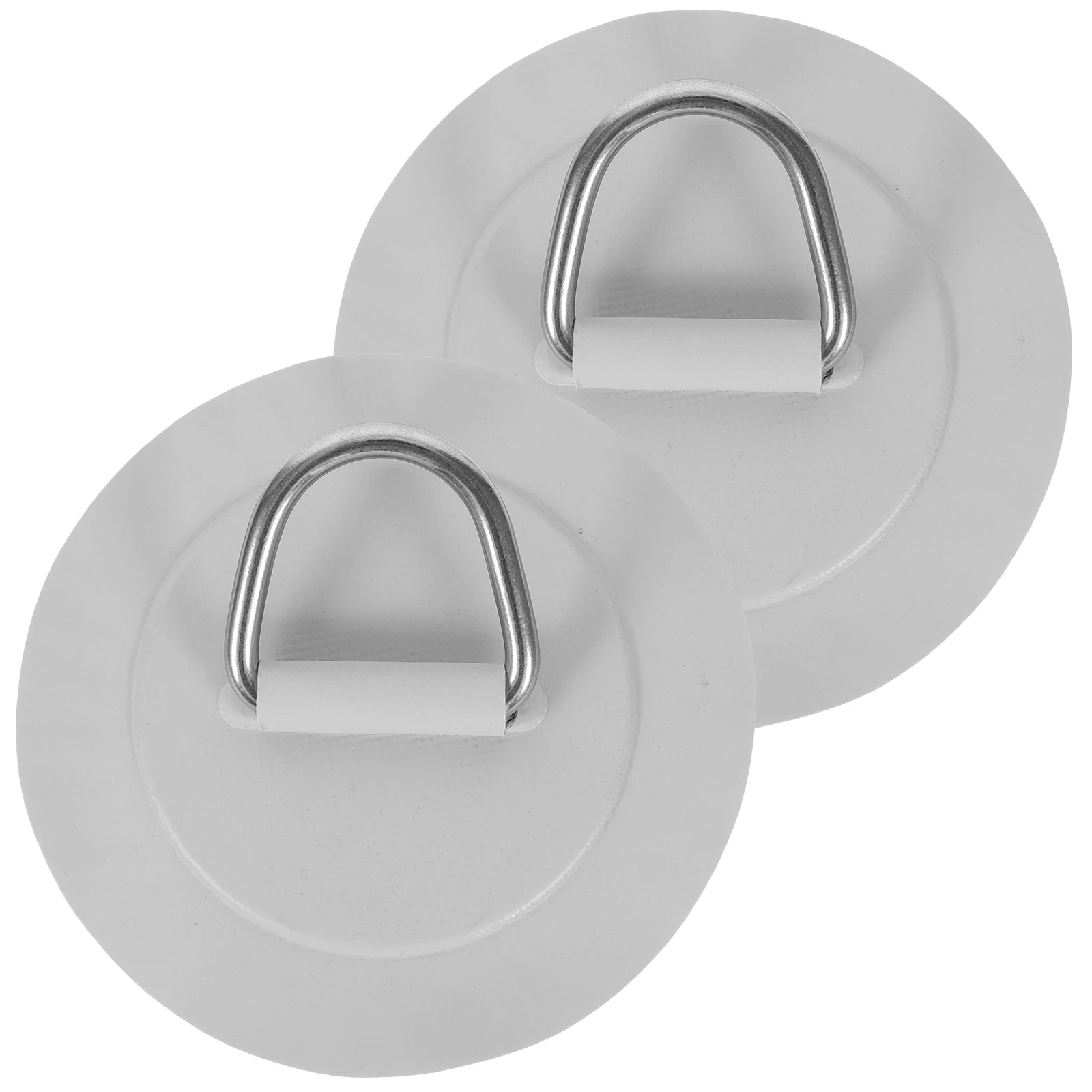 

2 Pcs Stainless Steel D-ring Handle Canoe Accessories Carry Supplies Boat Sticker White