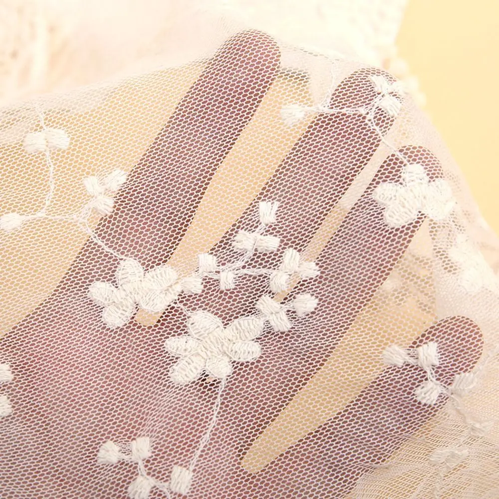 

Casual White Black Lace Flower Scarf Lightweight Long Foulard Soft Shawl Breathable Mesh Wrap Long Scarves Spring Summer